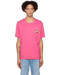 T-shirt girocollo stampata rosa di Doublet