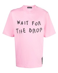 T-shirt girocollo stampata rosa di DRHOPE