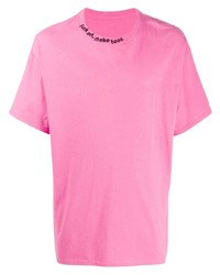 T-shirt girocollo stampata rosa di F.A.M.T.