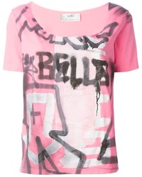 T-shirt girocollo stampata rosa di Faith Connexion