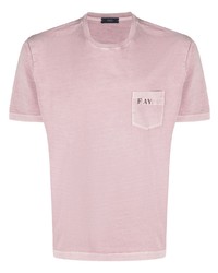 T-shirt girocollo stampata rosa di Fay