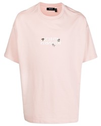 T-shirt girocollo stampata rosa di FIVE CM