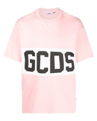 T-shirt girocollo stampata rosa di Gcds