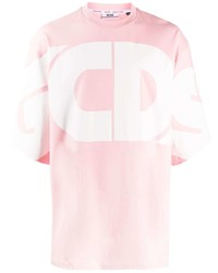 T-shirt girocollo stampata rosa di Gcds