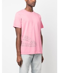T-shirt girocollo stampata rosa di Diesel