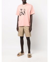 T-shirt girocollo stampata rosa di Neil Barrett