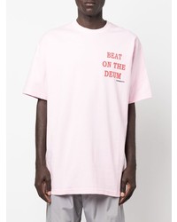 T-shirt girocollo stampata rosa di Garbage Tv