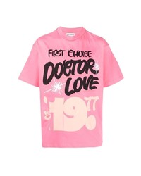 T-shirt girocollo stampata rosa di Honey Fucking Dijon