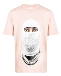 T-shirt girocollo stampata rosa di Ih Nom Uh Nit