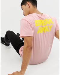 T-shirt girocollo stampata rosa di Jack & Jones
