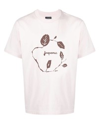 T-shirt girocollo stampata rosa di Jacquemus