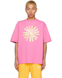 T-shirt girocollo stampata rosa di Jacquemus