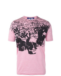 T-shirt girocollo stampata rosa di Junya Watanabe MAN