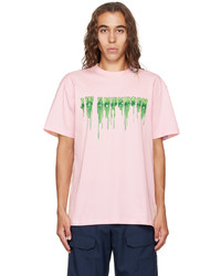 T-shirt girocollo stampata rosa di JW Anderson