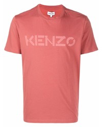 T-shirt girocollo stampata rosa di Kenzo
