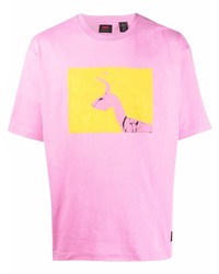 T-shirt girocollo stampata rosa di Levi's