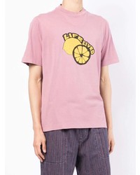 T-shirt girocollo stampata rosa di PS Paul Smith