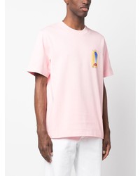 T-shirt girocollo stampata rosa di Casablanca