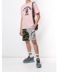 T-shirt girocollo stampata rosa di A Bathing Ape