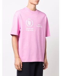 T-shirt girocollo stampata rosa di Balenciaga