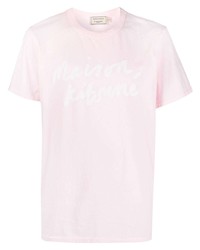 T-shirt girocollo stampata rosa di MAISON KITSUNÉ