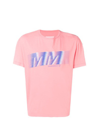 T-shirt girocollo stampata rosa di Maison Margiela