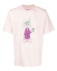 T-shirt girocollo stampata rosa di Martine Rose