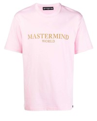 T-shirt girocollo stampata rosa di Mastermind Japan