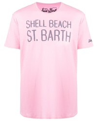 T-shirt girocollo stampata rosa di MC2 Saint Barth