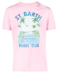 T-shirt girocollo stampata rosa di MC2 Saint Barth