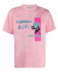 T-shirt girocollo stampata rosa di Misbhv