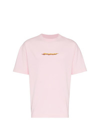 T-shirt girocollo stampata rosa di Palm Angels