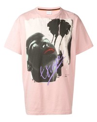 T-shirt girocollo stampata rosa di Paul Smith
