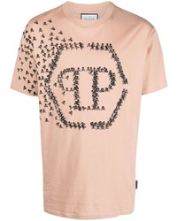 T-shirt girocollo stampata rosa di Philipp Plein