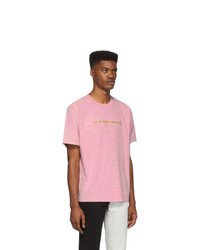 T-shirt girocollo stampata rosa di Alexander Wang
