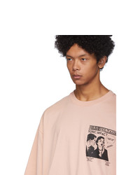 T-shirt girocollo stampata rosa di McQ Alexander McQueen