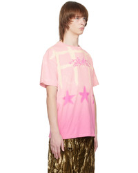 T-shirt girocollo stampata rosa di Collina Strada