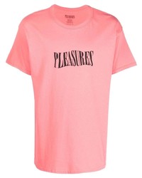 T-shirt girocollo stampata rosa di Pleasures