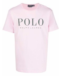 T-shirt girocollo stampata rosa di Polo Ralph Lauren
