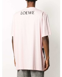 T-shirt girocollo stampata rosa di Loewe