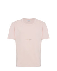 T-shirt girocollo stampata rosa di Saint Laurent