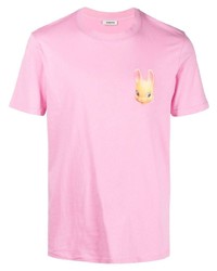 T-shirt girocollo stampata rosa di Sandro