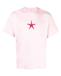 T-shirt girocollo stampata rosa di Sandro