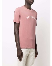 T-shirt girocollo stampata rosa di Eleventy