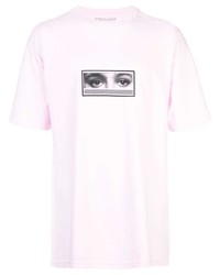 T-shirt girocollo stampata rosa di The Celect