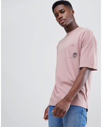 T-shirt girocollo stampata rosa di Tom Tailor