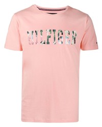 T-shirt girocollo stampata rosa di Tommy Hilfiger