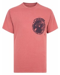 T-shirt girocollo stampata rosa di Travis Scott
