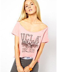 T-shirt girocollo stampata rosa di UCLA