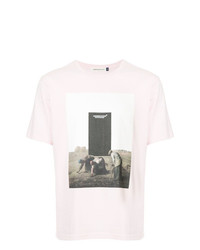 T-shirt girocollo stampata rosa di Undercover